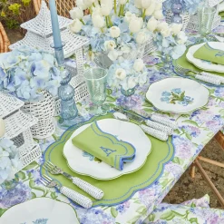 Mrs. Alice Table Linen Sets|Eloise Green And Blue Placemats & Napkins (Set Of 4)