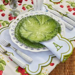 Mrs. Alice Napkins|Elsa White & Green Napkins (Set Of 4)