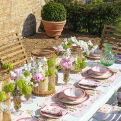 Mrs. Alice Jugs|Emerald Hobnail Jug With Rose Handle & Glasses (Set Of 6)