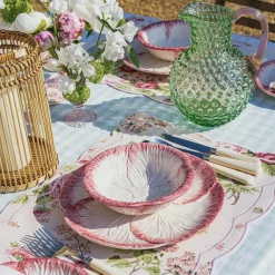 Mrs. Alice Glasses|Emerald Hobnail Jug With Rose Handle & Glasses (Set Of 6)