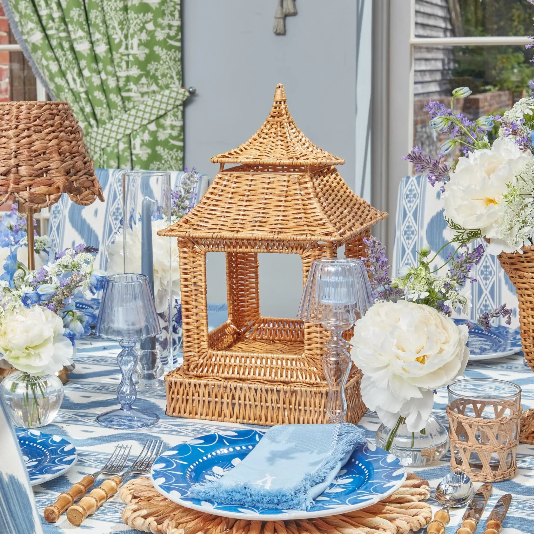 Mrs. Alice Candle Holders|Extra Large Natural Rattan Pagoda Lantern