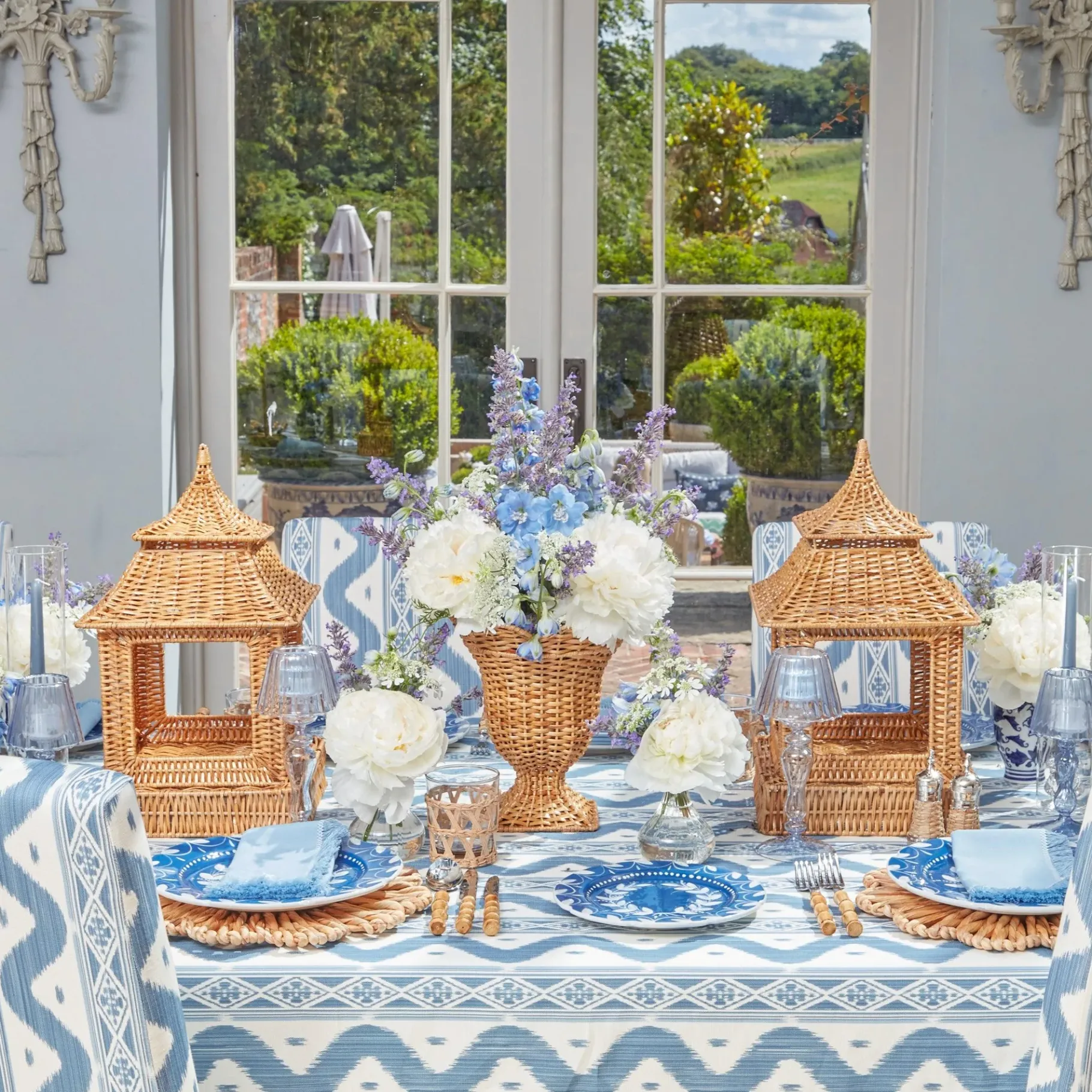 Mrs. Alice Candle Holders|Extra Large Natural Rattan Pagoda Lantern