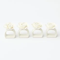 Mrs. Alice Napkin Rings, Bows & Wreaths|Fiore Porcelain Napkin Rings (Set Of 4)