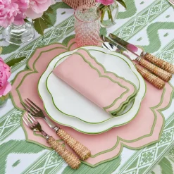 Mrs. Alice Table Linen Sets|Fleur Pink Placemats & Napkins (Set Of 4)