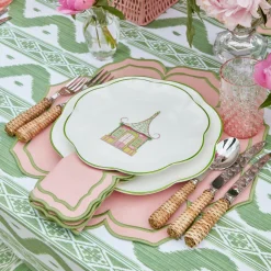 Mrs. Alice Table Linen Sets|Fleur Pink Placemats & Napkins (Set Of 4)