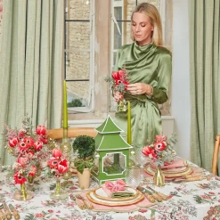 Mrs. Alice Table Linen Sets|Fleur Pink Placemats & Napkins (Set Of 4)