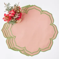 Mrs. Alice Table Linen Sets|Fleur Pink Placemats & Napkins (Set Of 4)