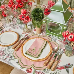 Mrs. Alice Table Linen Sets|Fleur Pink Placemats & Napkins (Set Of 4)