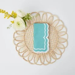 Mrs. Alice Napkins|Fleur Turquoise Napkins (Set Of 4)