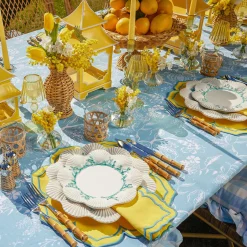 Mrs. Alice Table Linen Sets|Fleur Yellow Placemats & Napkins (Set Of 4)