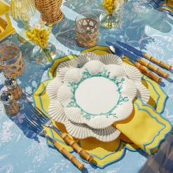 Mrs. Alice Table Linen Sets|Fleur Yellow Placemats & Napkins (Set Of 4)