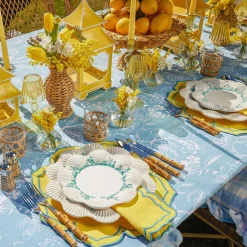 Mrs. Alice Table Linen Sets|Fleur Yellow Placemats & Napkins (Set Of 4)