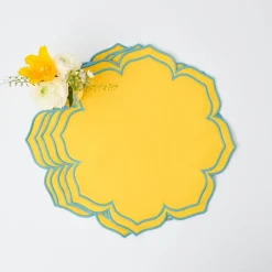 Mrs. Alice Placemats|Fleur Yellow Placemats (Set Of 4)