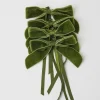 Mrs. Alice Napkin Rings, Bows & Wreaths|Forest Green Velvet Mini Bows (Set Of 4)