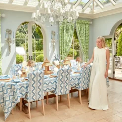 Mrs. Alice Crockery Sets|French Blue Garland Dinner Plates (Set Of 4)