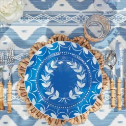 Mrs. Alice Crockery Sets|French Blue Garland Dinner Plates (Set Of 4)