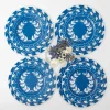 Mrs. Alice Crockery Sets|French Blue Garland Dinner & Starter Plates (Set Of 8)