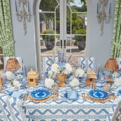 Mrs. Alice Dinner Plates|French Blue Garland Dinner & Starter Plates (Set Of 8)