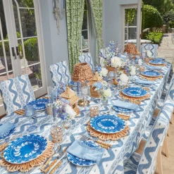 Mrs. Alice Dinner Plates|French Blue Garland Dinner & Starter Plates (Set Of 8)
