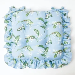 Mrs. Alice Cushions|Frilled Lily Of The Valley Seat Pad Cushion