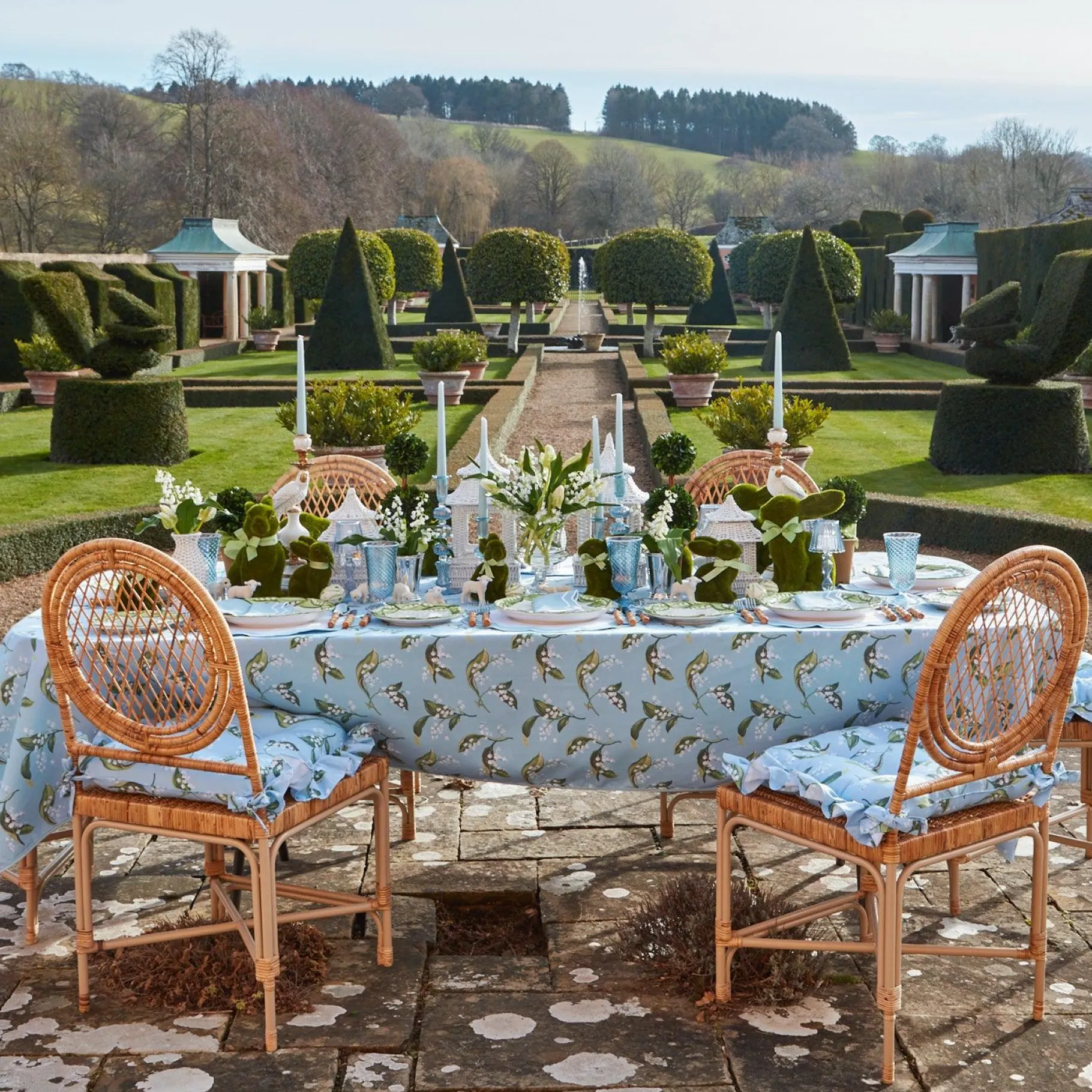 Mrs. Alice Cushions|Frilled Lily Of The Valley Seat Pad Cushion