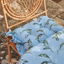 Mrs. Alice Cushions|Frilled Lily Of The Valley Seat Pad Cushion