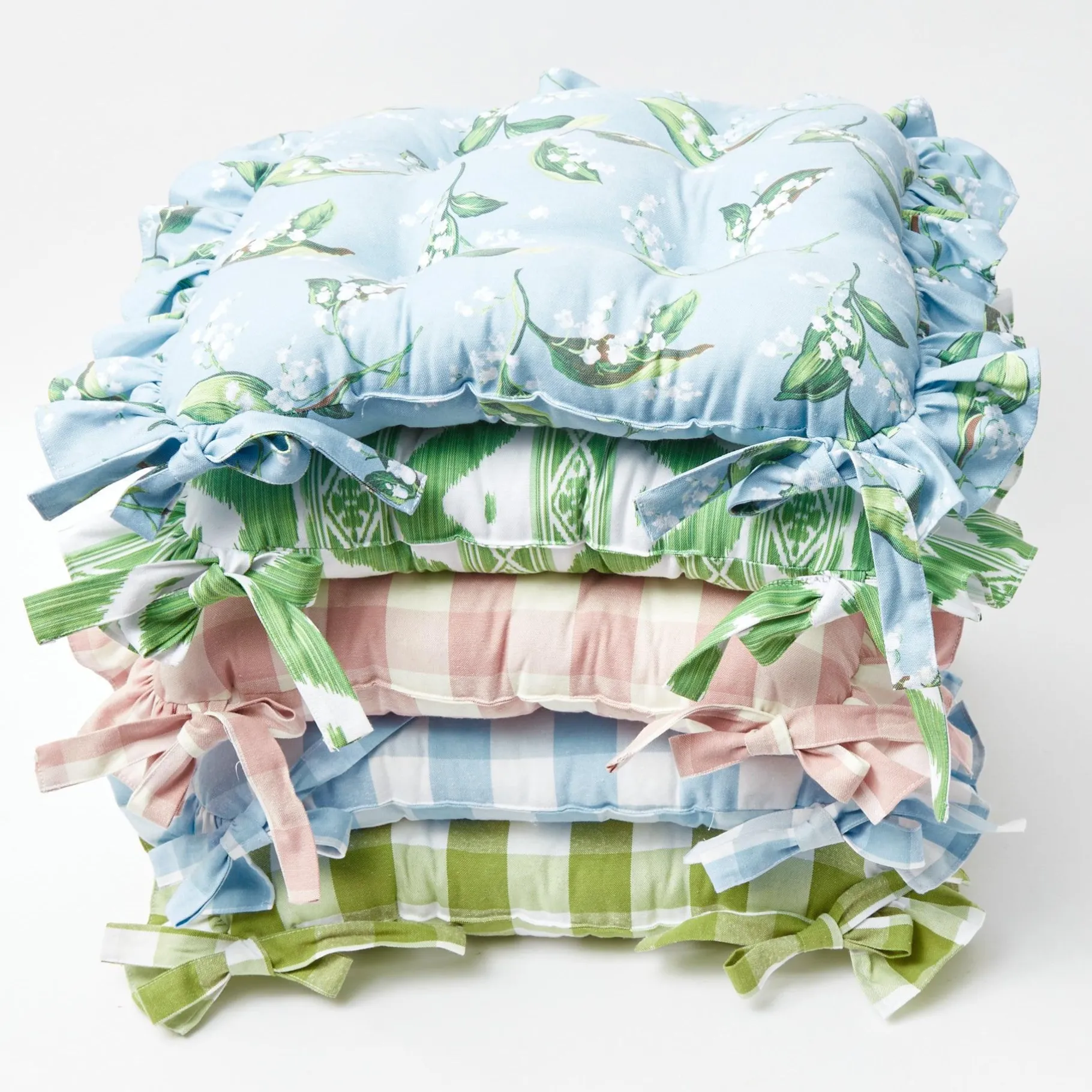 Mrs. Alice Cushions|Frilled Lily Of The Valley Seat Pad Cushion