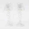 Mrs. Alice Candle Holders|Glass Lantern Tea Light Holder (Pair) - 24Cm