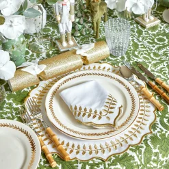 Mrs. Alice Dinner Plates|Gold Garland Dinner Plates (Set Of 4)