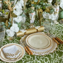 Mrs. Alice Dinner Plates|Gold Garland Dinner Plates (Set Of 4)