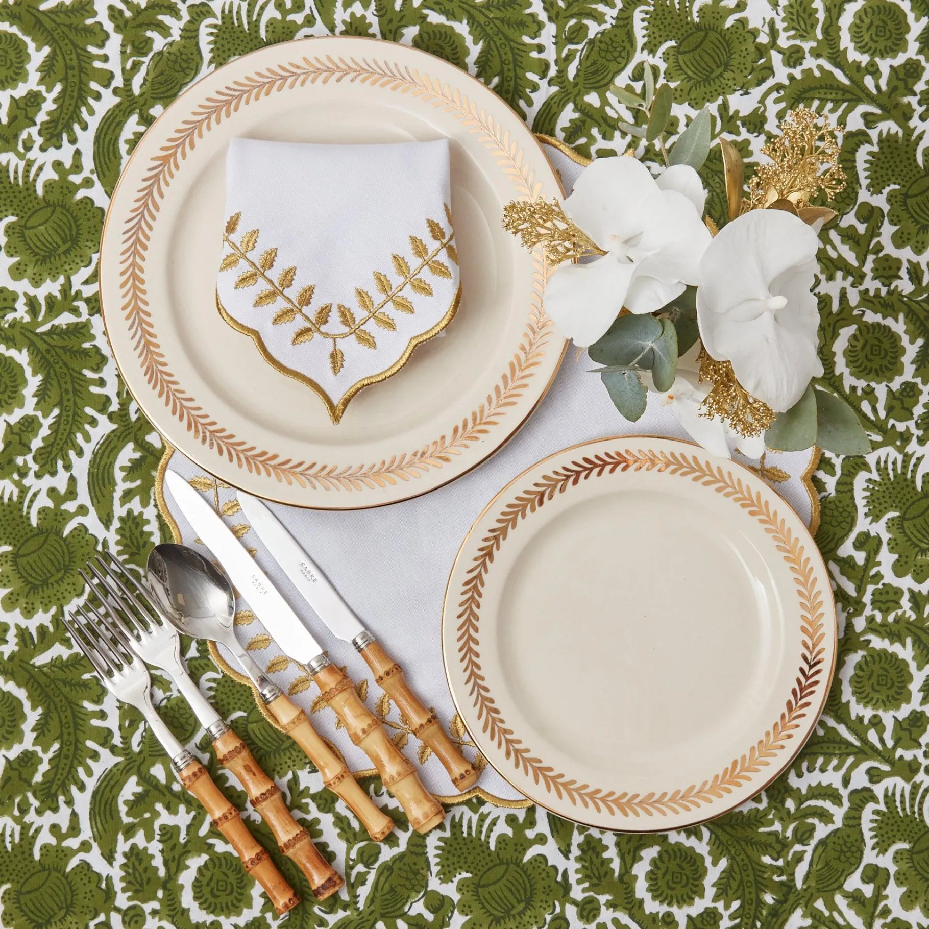 Mrs. Alice Crockery Sets|Gold Garland Starter Plates (Set Of 4)
