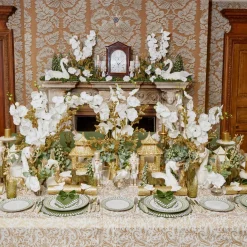 Mrs. Alice Candle Holders|Gold Rattan Pagoda Lantern