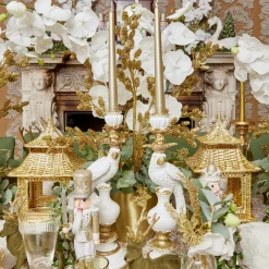 Mrs. Alice Rattan Tableware|Gold Rattan Pagoda Lantern