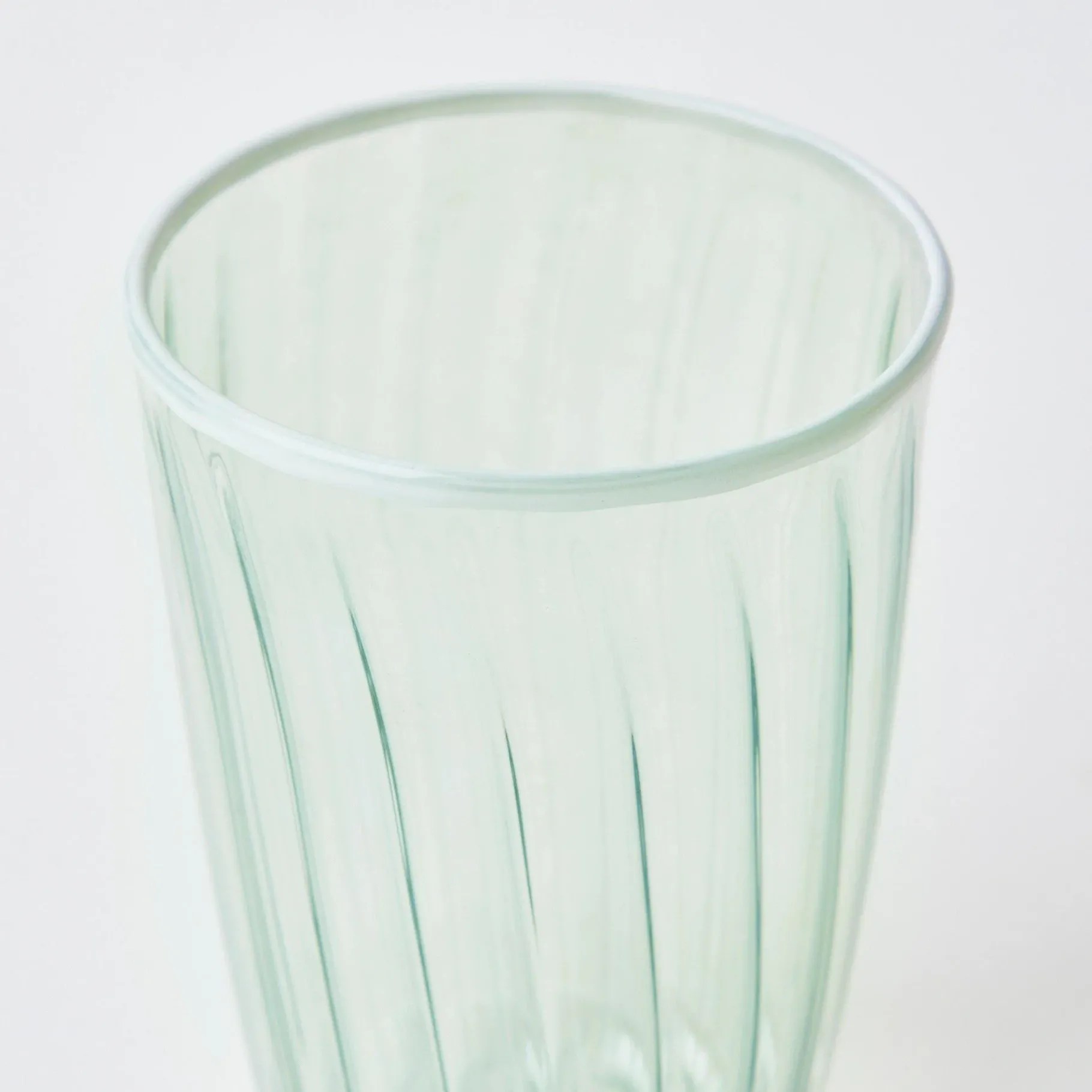 Mrs. Alice Glasses|Green & White Rim Water Glasses (Set Of 4)
