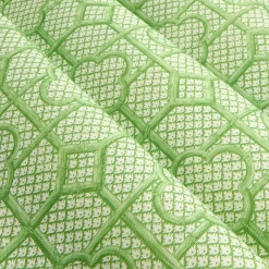 Mrs. Alice Serena Fresson Fabrics|Green Bamboo Trellis Fabric