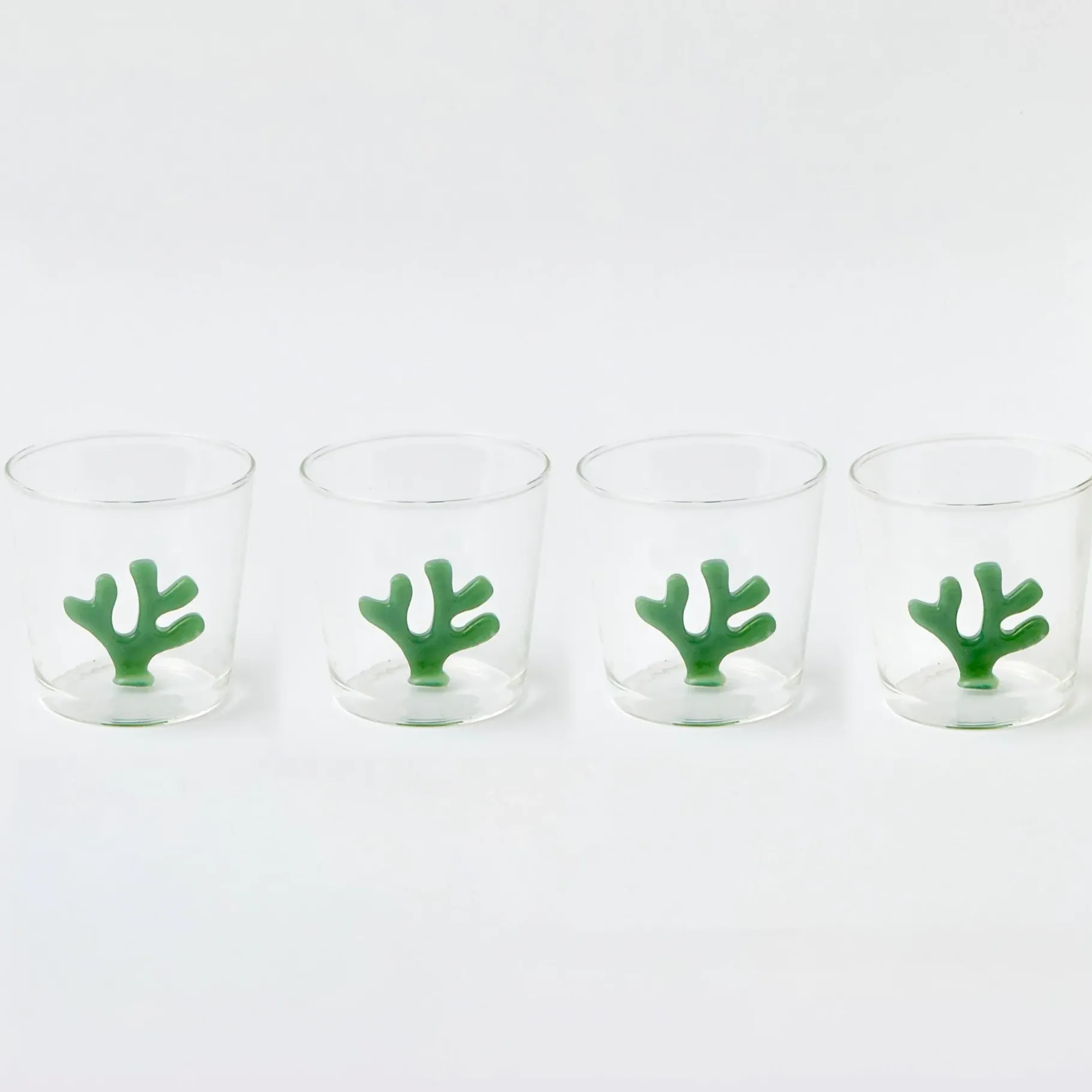 Mrs. Alice Glasses|Green Coral Glasses (Set Of 4)