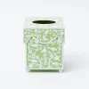 Mrs. Alice Tissue Boxes|Green Floral Tole Tissue Box