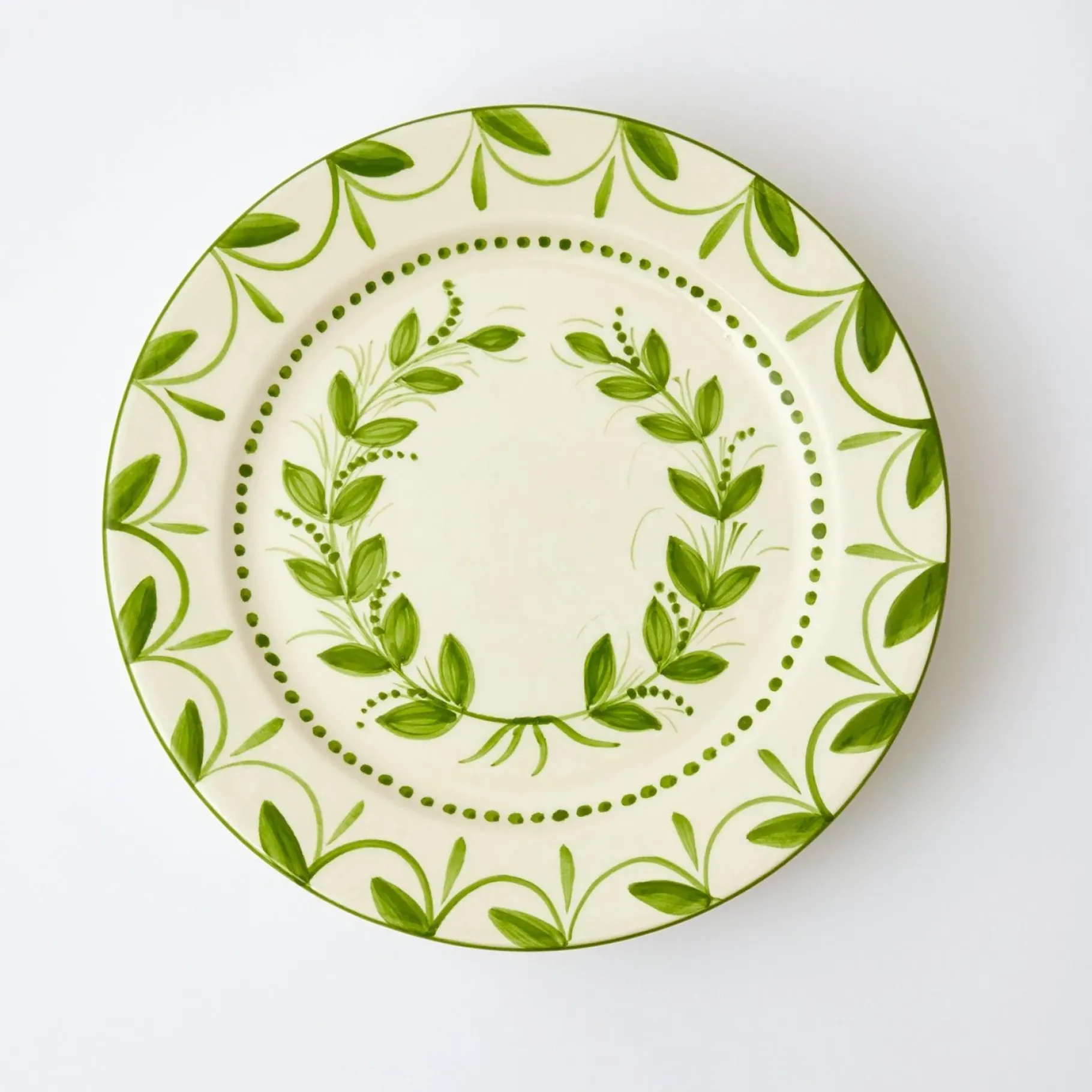 Mrs. Alice Dinner Plates|Green Garland Dinner Plates (Set Of 4)