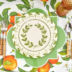 Mrs. Alice Dinner Plates|Green Garland Dinner Plate