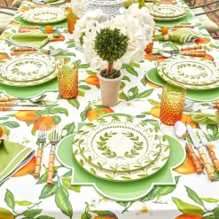 Mrs. Alice Crockery Sets|Green Garland Dinner Plates (Set Of 4)