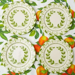 Mrs. Alice Crockery Sets|Green Garland Dinner Plates (Set Of 4)