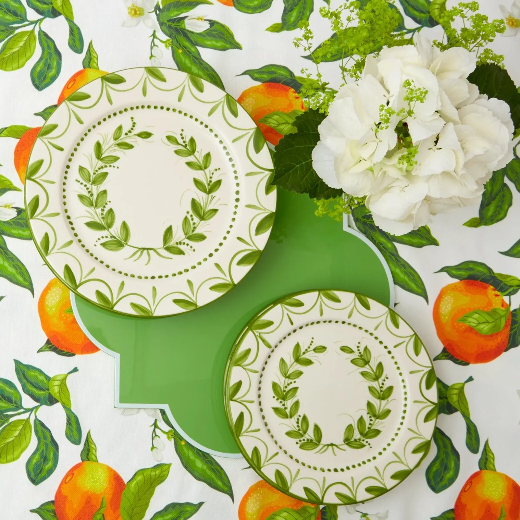 Mrs. Alice Crockery Sets|Green Garland Starter Plates (Set Of 4)