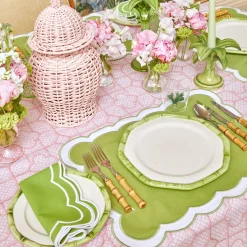 Mrs. Alice Starter Plates|Green Geometric Bamboo Starter Plate (Set Of 4)