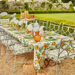 Mrs. Alice Cushions|Green Gingham Ruffle Seat Pad Cushions (Set Of 4)