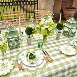 Mrs. Alice Tablecloths|Green Gingham Tablecloth