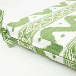 Mrs. Alice Cushions|Green Ikat Seat Pad Cushion