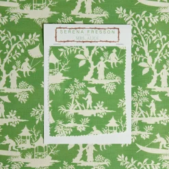 Mrs. Alice Serena Fresson Fabrics|Green Pagoda Garden Fabric
