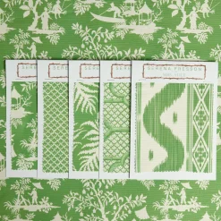 Mrs. Alice Serena Fresson Fabrics|Green Pagoda Garden Fabric