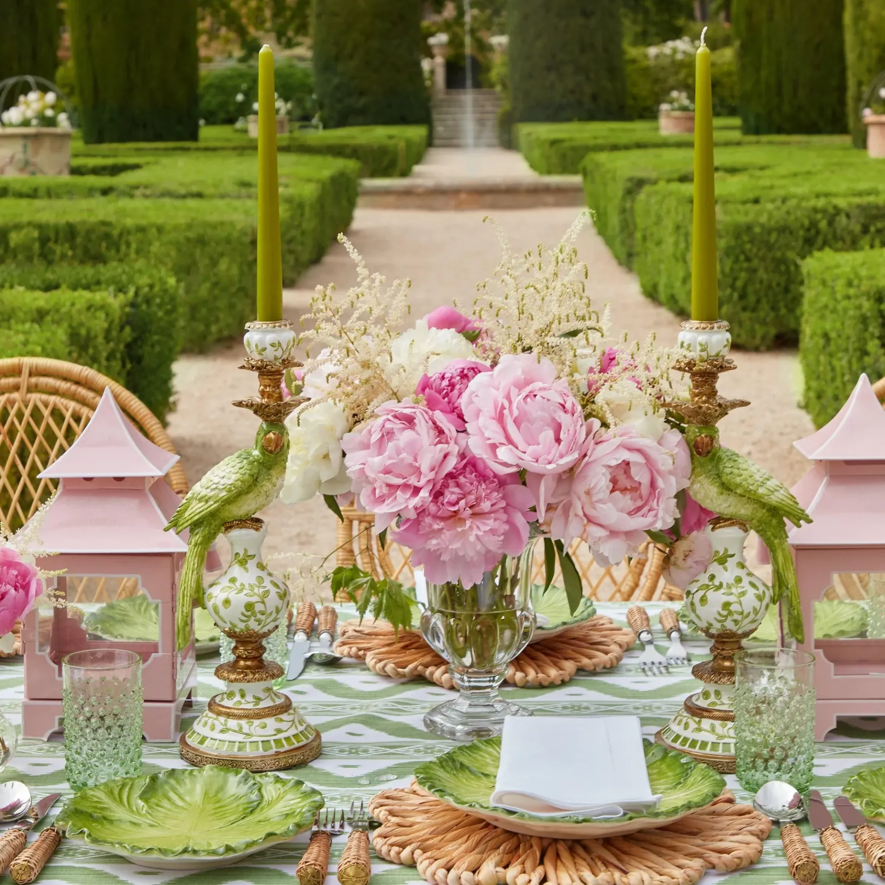 Mrs. Alice Candlescapes|Green Parrot Candlescape