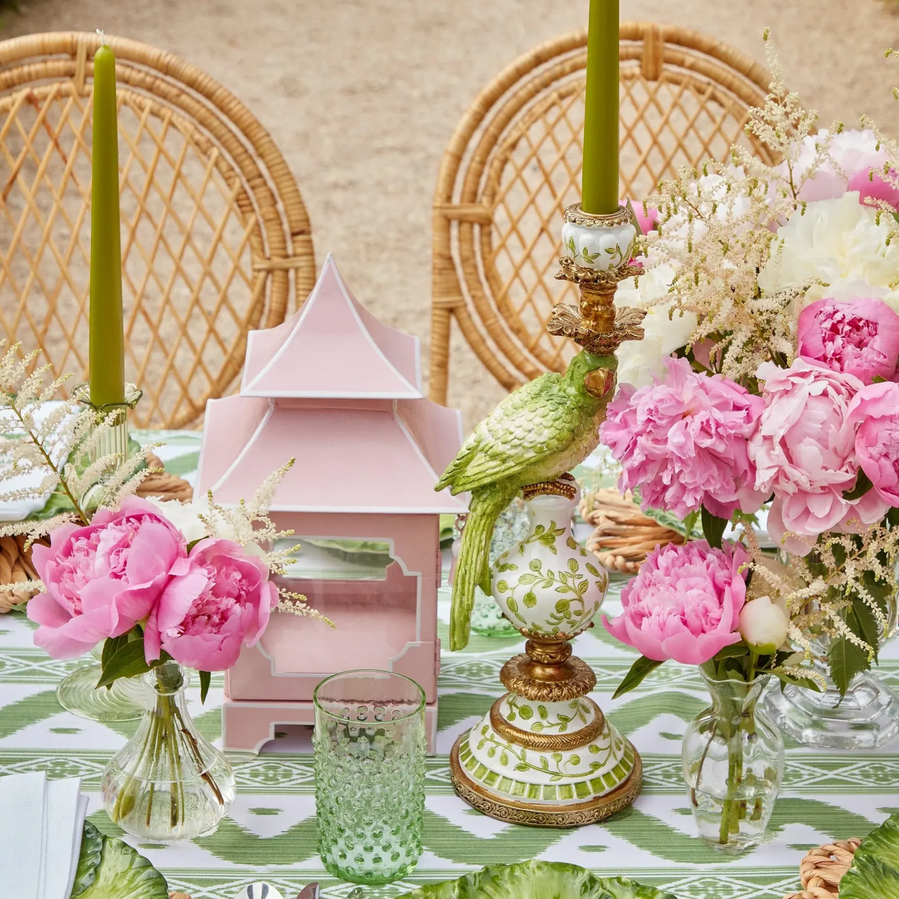 Mrs. Alice Candlescapes|Green Parrot Candlescape